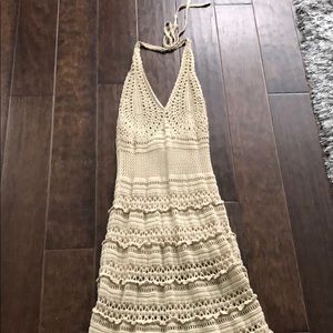 Crochet, halter maxi dress